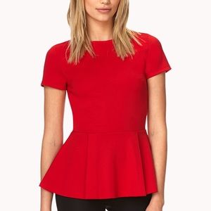 Red peplum top🔥